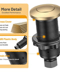 Garbage Disposal Air Switch Kit With Sink Top Button, UL Listed, Easy Install, Universal Fit, Champagne Bronze Detail View