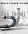 Two Way Articulating Borescope For iPhone And Android With High Temperature Protection And Auto Shutdown At 90 Degrees So You Dont Burn It Great For Tight Spots And Harsh Environments. tungsten wire mesh articulated probe bend lifespan