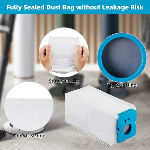 8 Pack Dust Bags For Bespoke Jet Cordless Stick Vacuum Cleaner 2.5L Large Capacity Automatic Dust Collection details