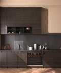 Wide 32 Inch By 354 Inch Textured Dark Wood Vinyl Film Peel And Stick for kitchen cabinets with appliances