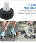 Adjustable Rubber Toe Stopper For Roller Skates High Elasticity Brake Head Replacement shown on quad skates indoors