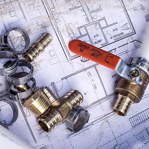 Stainless Steel PEX Cinch Clamp Rings 3/4 Inch Pack Of 50 with plumbing fittings and diagram, rust resistant and ASTM F2098 compliant.