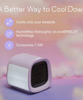 Kickback Portable Evaporative Air Cooler AC Unit With Four Speed Settings And One Button Control To Beat The Heat At Your Desk Car Or Tent While Trapping Dust And Serving Always Fresh Air Whenever You Pull Up, compact design.