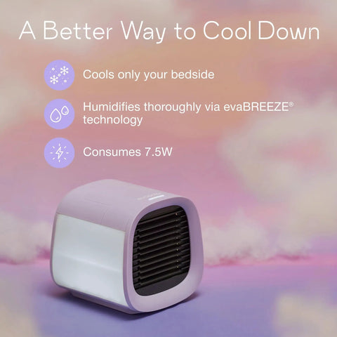 Kickback Portable Evaporative Air Cooler AC Unit With Four Speed Settings And One Button Control To Beat The Heat At Your Desk Car Or Tent While Trapping Dust And Serving Always Fresh Air Whenever You Pull Up, compact design.