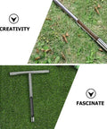 Stainless Steel Tubular Soil Probe for lawn sampling on grass, lightweight grab and go compact design with T style handle.