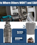 Upgrade Bolt Extractor Kit For Damaged Bolts And Nuts, 32 Piece Socket Set demonstration on wheel lug nut removal