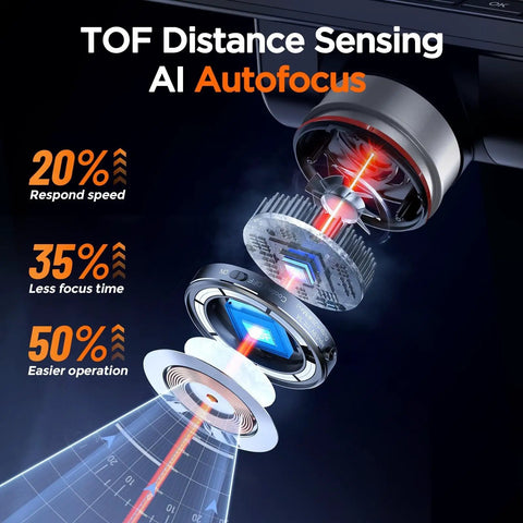 Autofocus 4K Digital Microscope EM4K-AF With AI Auto-Focus, 8 Inch Screen Soldering Microscope For PCB Nerds, Pro Grade Clarity, Fast TOF Sensor, Real-Time Viewing, High Resolution Magnification showing TOF distance sensing module