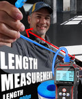 RJ45 Network Cable Tester With PoE And NCV Check, Cable Length Meter, Port Flashing Indicator in use measuring cable length