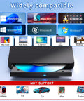 External Blu Ray Drive Read Write Burner With USB 3.0 And Type C, BD DVD CD Burner For PC Mac Windows 7 11, Plug And Play Blu Ray Player, 6X Faster Than USB 2.0, Supports 100GB Blu Ray Discs Black, compatible with Windows, Mac and Linux