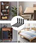 Heavy Duty L Shaped Corner Brackets For Wall Shelf Support legit sturdy cabinet mounts rust proof black steel corner braces 8 pack display.