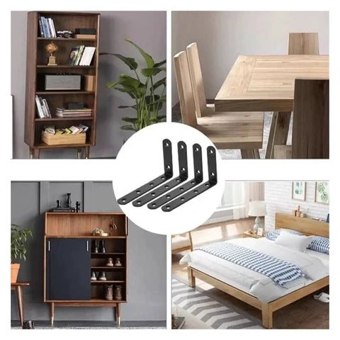 Heavy Duty L Shaped Corner Brackets For Wall Shelf Support legit sturdy cabinet mounts rust proof black steel corner braces 8 pack display.