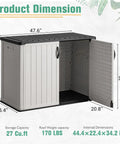 27 Cu Ft Resin Outdoor Storage Box Weather Resistant No Shelf Easy To Assemble 47.6 Inches Long 25.4 Inches Wide 37 Inches High White
