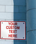 Customizable Aluminum Weatherproof Metal Sign White Red Danger Horizontal Street Sign Personalize Text For Indoor Outdoor Use 10x7 Inches Durable Yard Safety Sign, wall mounted