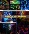 Hexagon LED Garage Light With Remote Control RGB Color Changing Panel Ceiling Light Waterproof High Brightness installed at a bar and gym