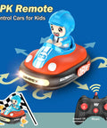 Two Player RC Bumper Cars Set For Kids 3 And Up With Remote Control Battle Cars LED Lights Music and Sound