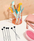12 Pack Hair Beader Tools For Braids With Beads And Ponytails, Hair Pull Through Loop Set For Girls, Easy DIY Braiding Accessory Kit For Beaded Styles, 7.87 Inch Sticks For Quick And Creative Hairstyles, shown with assorted handles