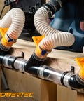 Installed Two And A Half Inch Y Fitting For Dust Collection Hose Splitter And Two And A Half Inch Hose Connector Fittings