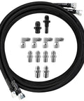 Beefed Up 6AN 70 Inch Transmission Cooler Lines Black Nylon Braided Hose Replacement For GM Chevy Ford Turbo 700R4 4L60E 4L65E 4L80E Performance Upgrade