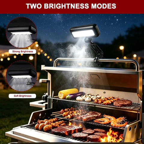 Rechargeable Grill Light For Outdoor Grills 400LM LED With Auto On Off Sensor illuminating barbecue at night