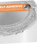 Roll of self-adhesive roof repair tape with aluminum foil butyl sealant for quick leaks fix on roofs, showers, walls, tiles, indoor and outdoor use.