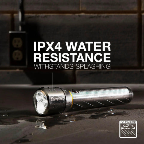 Vision HD Extra Performance LED Flashlight With Digital Focus Rugged Beast Mode Bright Light IPX4 water-resistant on wet surface