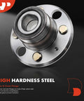 Close-up of high hardness steel 2 X Rear Wheel Bearing And Hub Assembly 4-Lug Kit Fits Honda Civic Del Sol And Acura Integra