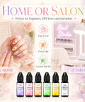 Airbrush Gel Nail Polish Set With 6 Vibrant Colors For Nails Non Dilution Formula 15ml Bottles Non Acetone Fine Mist Spray
