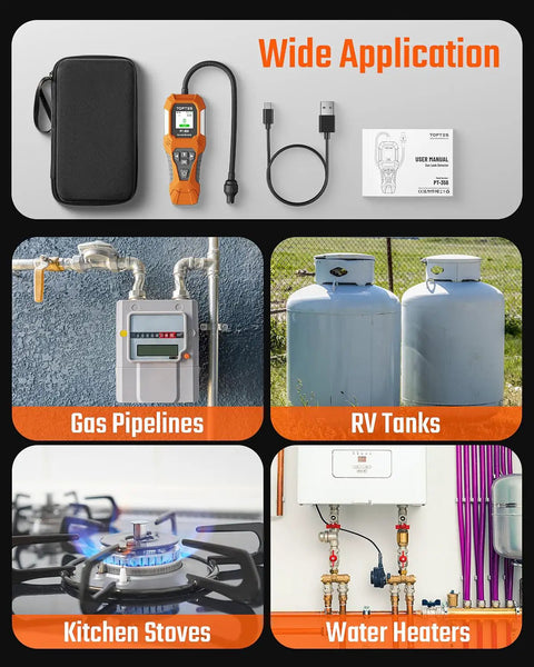 Rechargeable Gas Leak Detector With 10 Inch Goose Neck And Fast Active Sampling Fan for diverse applications