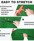 Steps showing how to adjust the shaft of the Adjustable Putter Mini Golf Set With Retractable 16 To 36 Inch Shaft, 2 Golf Clubs, 6 Balls, 2 Cups With Flags, Right Or Left Handed Battle Golf For All Heights, Beginners Friendly, Indoor And Backyard Fun.