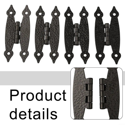 4 Pack Antique H Shape Cabinet Hinges 3.5 Inch Flat Flush Mount Door Hinges For Kitchen Cupboards Wardrobes With Vintage Vibe Solid Cast Iron Build Strong Durable Hardware Easy Install