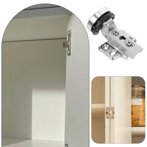 Four Piece Stainless Steel Soft Close Cabinet Door Hinges For Glass Doors With Hydraulic Damping, Self Closing, in use on cabinet
