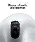 Premium Wireless Earbuds With A Truly Slick Contoured Shape And Dope Personalized Spatial Audio That Makes Every Track Sound Straight Fire For Daily Chilling Quick Tap Controls And Crisp Call Clarity showing voice isolation for clearer calls.