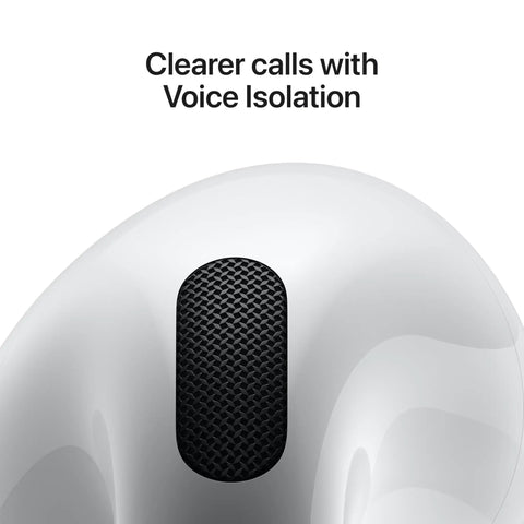 Premium Wireless Earbuds With A Truly Slick Contoured Shape And Dope Personalized Spatial Audio That Makes Every Track Sound Straight Fire For Daily Chilling Quick Tap Controls And Crisp Call Clarity showing voice isolation for clearer calls.