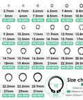 Size chart for 4 Piece Snap Ring Pliers With 500 C Clip Retaining Rings Set 7 Inch Internal External Circlip Pliers M4 To M28 Retaining Rings All In One Kit For Automotive Machinery DIYers And Pros