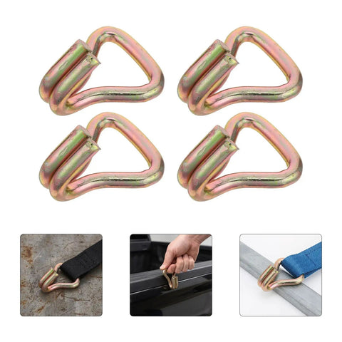 Heavy Duty Steel Ratchet Tie Down Hooks For 25mm Straps, Zinc Plated With Anti Slip Surface, 8 Pack