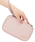 Travel Cord Organizer Case With Dual Layer Design For Chargers Cables Phone USB Drives And Small Gadgets Medium Pink Tech Organizer Bag