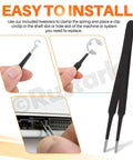 Close-up of tweezers holding a clip from the Stainless Steel E Clip External Retaining Ring Set 211Pcs Assortment in 14 Sizes