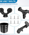 Heavy Duty T Bolts For Kayak Track Rail And T Slot Mount Screw Setup Built Tough To Give Your Deck A Badass Lockdown showing accessories.