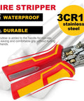 All In One Wire Stripper And Voltage Tester Pliers for AC DC Live Wire Testing with red and yellow easy grip handle
