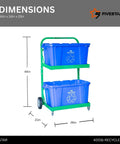 Tough As Nails Heavy Duty Recycle Bin Cart With Aluminum Frame And Stainless Steel Hardware Manages Four Hundred Pounds visible dimensions and bins