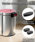 Image showing Six Pack Adhesive Trash Can Wall Guards No Drill Backing to Protect Walls from Scratches in Kitchen with installation areas.