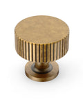 Top Shelf Antique Brass Cabinet Knobs And Drawer Pulls 10 Pack Heavy Duty Solid Metal Handles with ribbed texture.