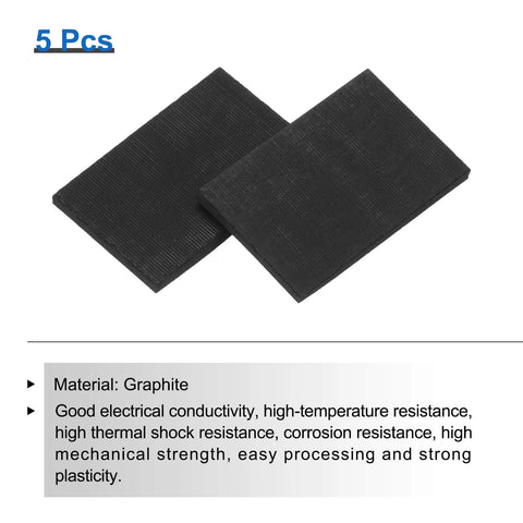 Rectangle Graphite Block Disk Ingot Set Of Five High Purity Graphite Electrode Plate Sheet 30x20x2mm For Melting Casting And Electrolysis Pack Of 5 Pro Grade
