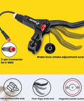 Zoom e-bike hydraulic brake lever with 2-pin connector, CNC aluminum body, three-finger lever.