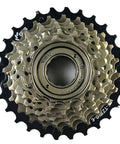 7 Speed Bike Freewheel MF-TZ500-7 14-28T Replacement Part for Bicycle, top view showing sprocket teeth and central hub