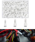 Dope 120 Piece Closed End Crimp Connector Kit With Aluminum Conductors And Nylon Insulation For Secure Electrical Wire Joints In Cars And Security Gear White Set, CE sizes