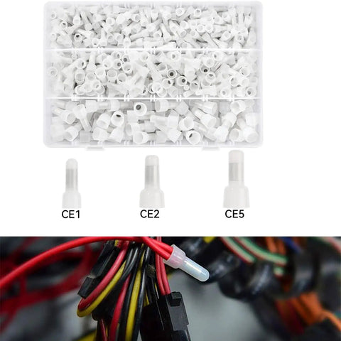 Dope 120 Piece Closed End Crimp Connector Kit With Aluminum Conductors And Nylon Insulation For Secure Electrical Wire Joints In Cars And Security Gear White Set, CE sizes