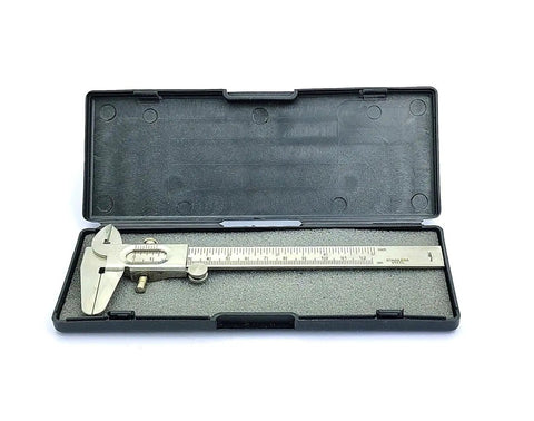 Handy Dual Metric And Imperial Vernier Caliper Stainless Steel Measuring Tool 0 To 125 Millimeters And 0 To 5 Inches in case