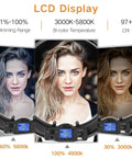 Bi-Color Ring Light With LCD Display And Stand, 19-Inch, 55W, adjustable lighting effects on portraits, CRI 97 Plus