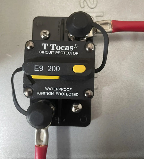 Rugged Heavy Duty 200 Amp Circuit Breaker With Manual Reset For RV Boat Marine ATV Systems 12V 48V DC IP67 Waterproof